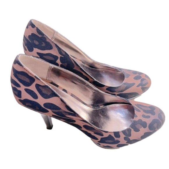 💙 ALFANI Via Spiga Leopard Python Print Square Toe Womens 8.5 Heels Pumps Shoes - Picture 1 of 8